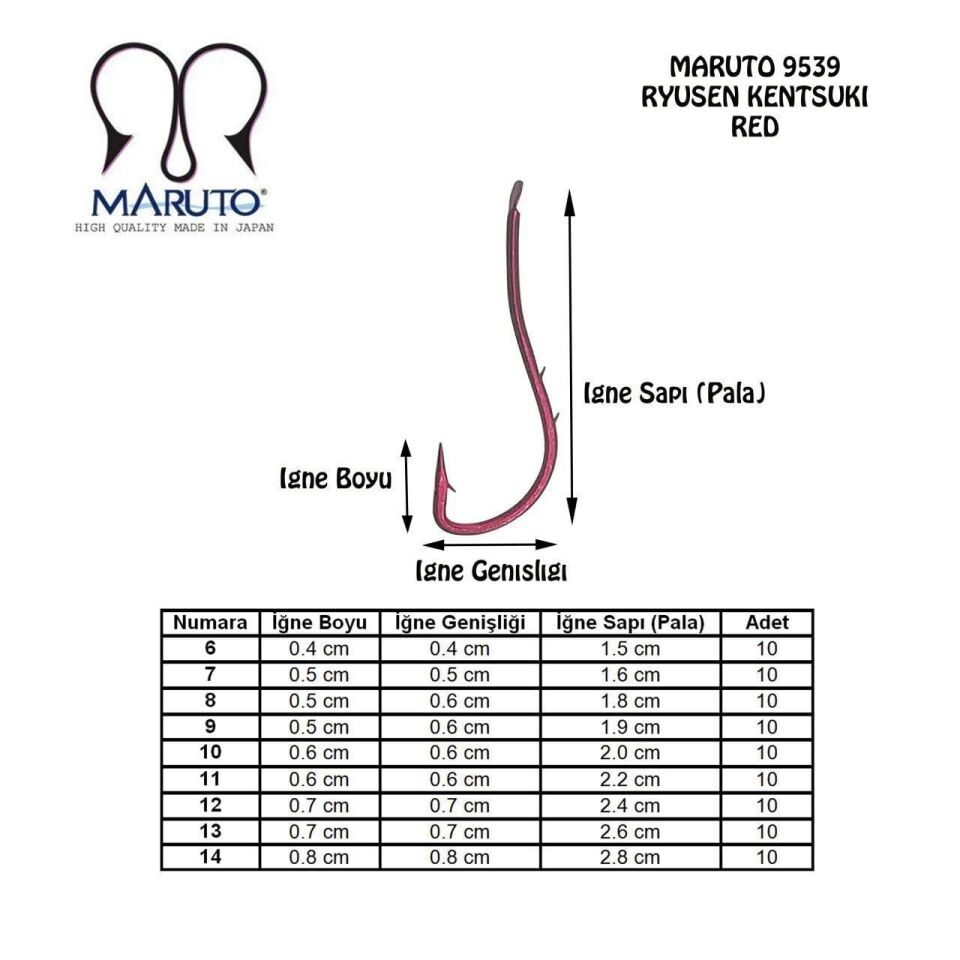 Maruto 9539 Red Olta İğnesi 10