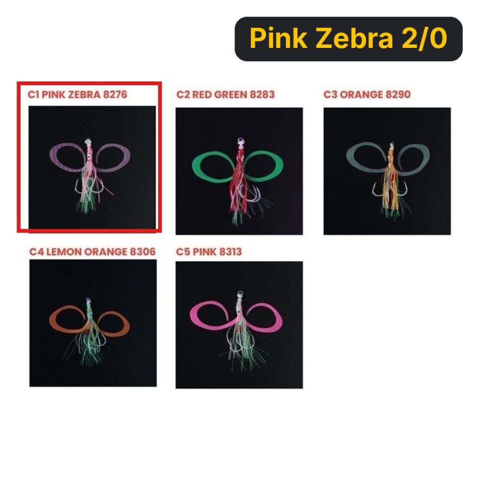 Seabor Squid Hook Skirt Pink Zebra 2/0
