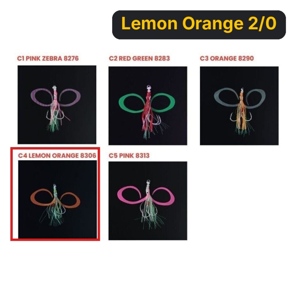 Seabor Squid Hook Skirt Lemon Orange 2/0