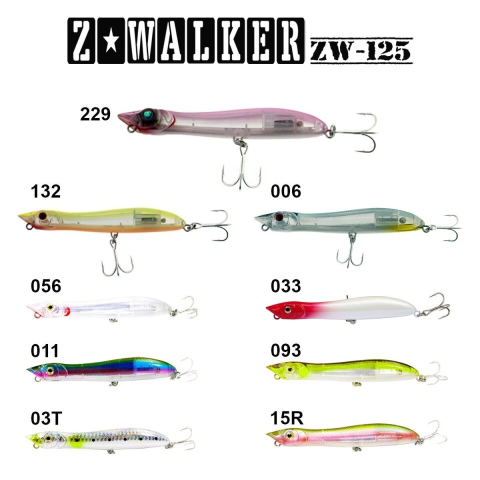 Fujin Z-Walker 125mm 18gr Su Üstü Maket Balık 132 Lemon Back Flash