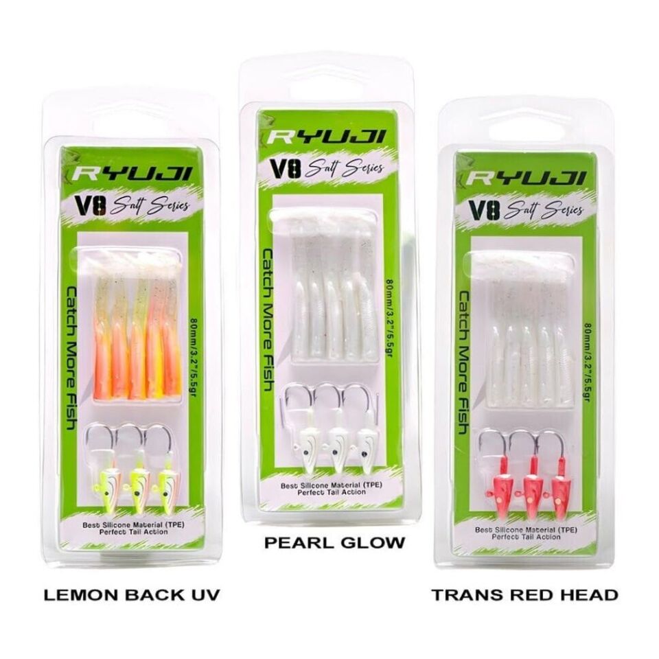 Ryuji V8 8cm 5.5gr Silikon Yem PEARL