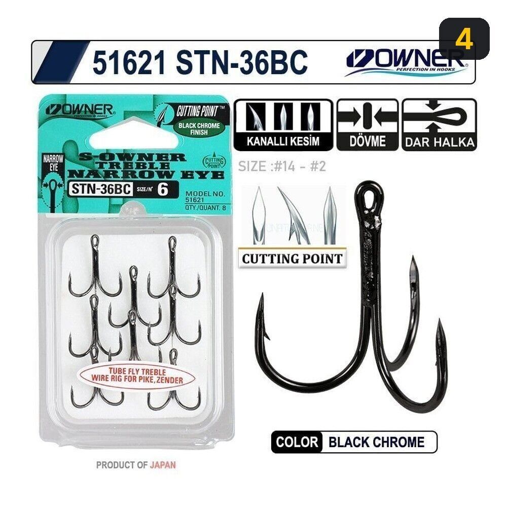 Owner 51621 Stn -36 Black Chrome Üçlü İğne 4