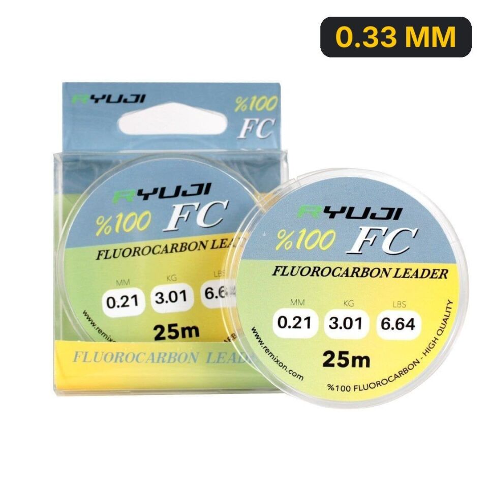 Ryuji %100 FC 25m Fluoro Carbon Leader Misina 0.33 MM