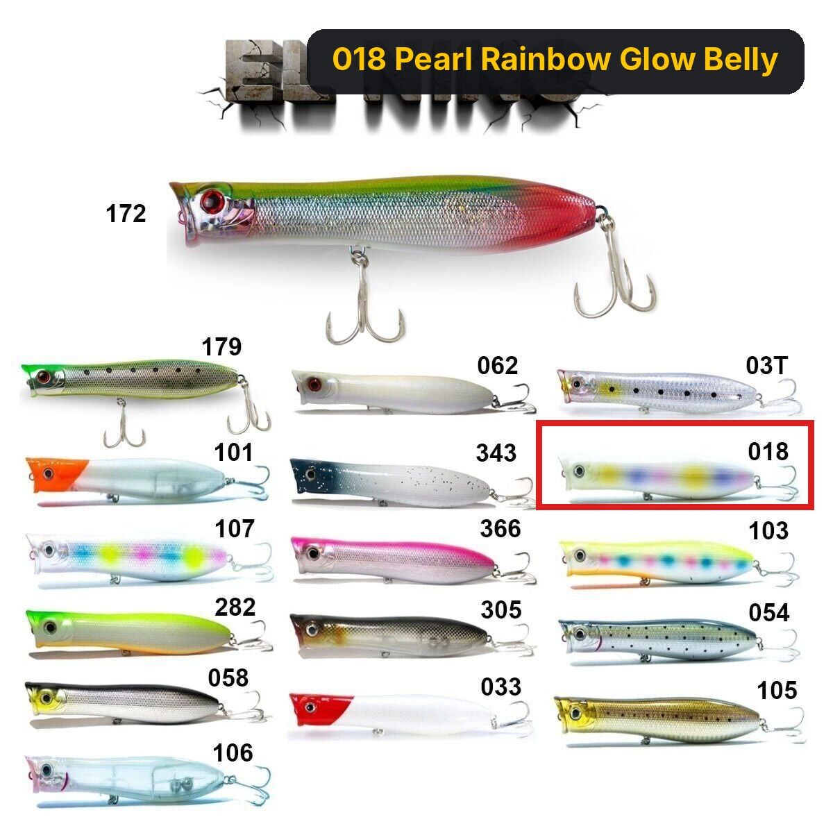 Fujin Elnino 13cm 31.5gr Maket Balık 018 Pearl Rainbow Glow Belly