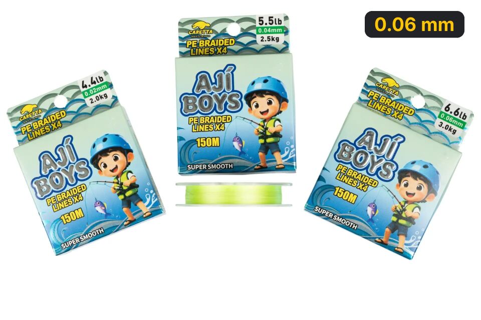 Caretta Aji Boys 4X 150 mt Light Green İp Misina 0.06 mm