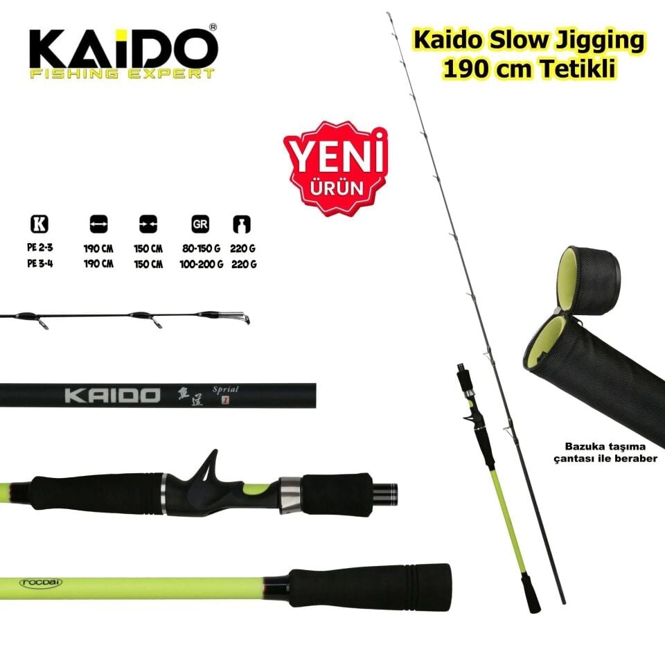 Kaido Slow Jig Kamışı 190 cm Pe 1-2 Tetiksiz