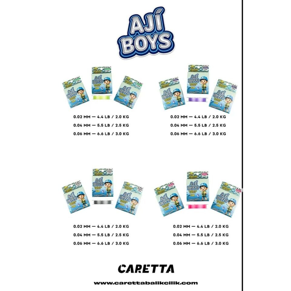Caretta Aji Boys 4X 150 mt Pink İp Misina