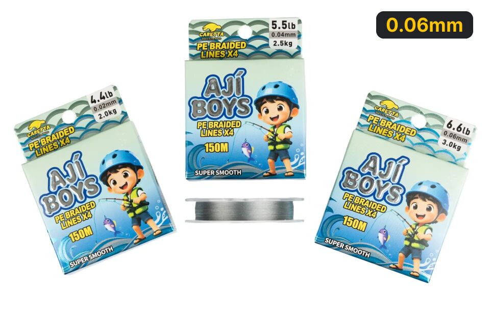 Caretta Aji Boys 4X 150 mt Gray İp Misina 0.06mm