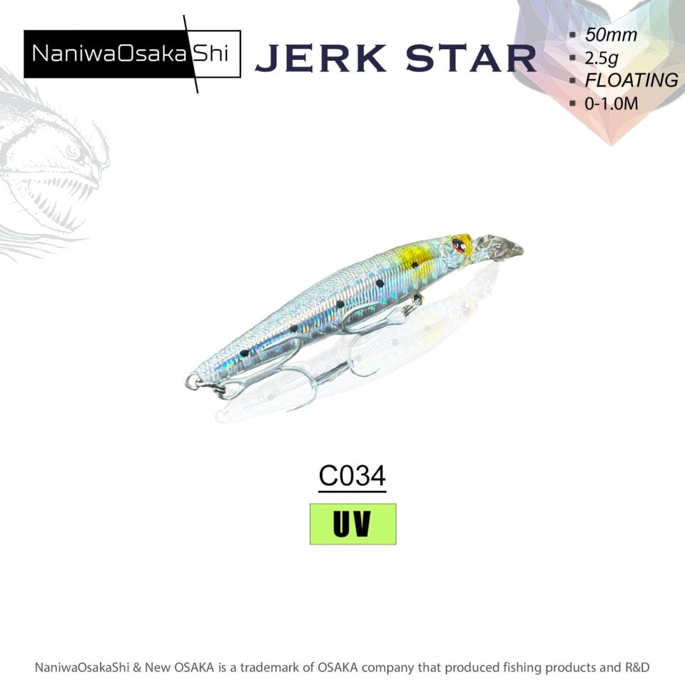 NaniwaOsakaShi Jerk Star 50mm 2,5gr Floating Maket Balık C008