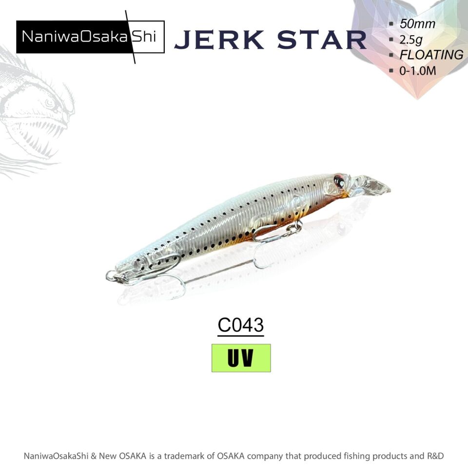 NaniwaOsakaShi Jerk Star 50mm 2,5gr Floating Maket Balık C008