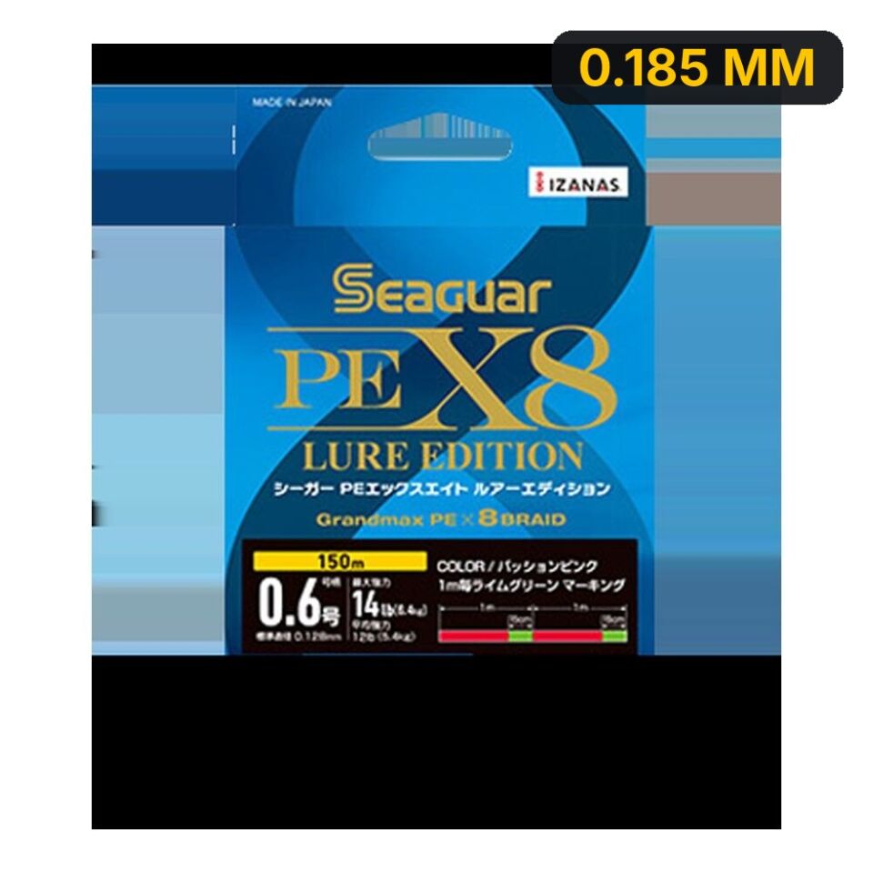 Seaguar Lure Edition PE 8 Örgü Spin İp Misina 150mt Multi Color 0.185 MM