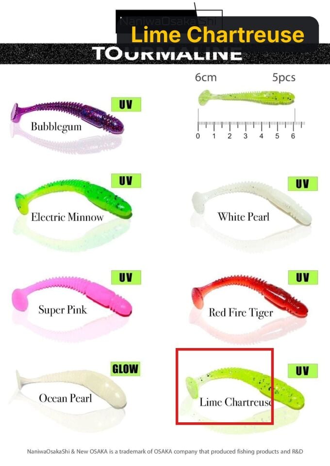 NaniwaOsakaShi Tourmaline 6cm 5'Li Paket Silikon Yem Lime Chartreuse