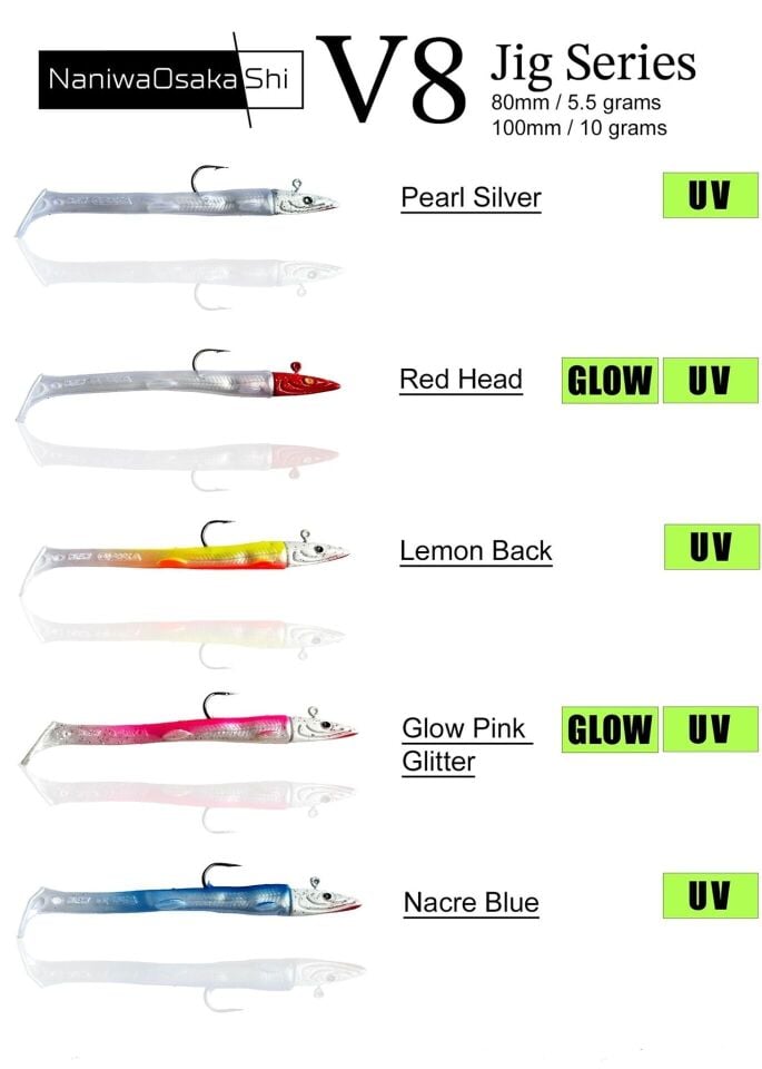 NaniwaOsakaShi V8 Jig Series 80mm 5.5gr Silikon Yem
