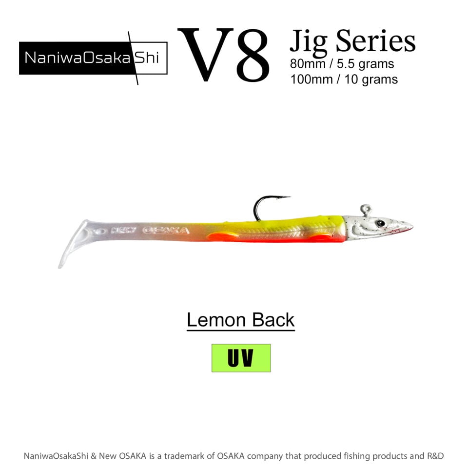 NaniwaOsakaShi V8 Jig Series 80mm 5.5gr Silikon Yem Lemon Back