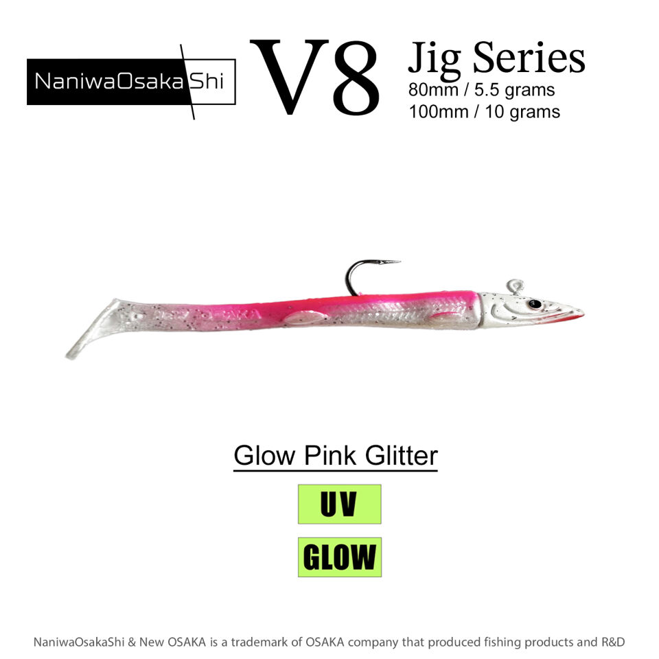 NaniwaOsakaShi V8 Jig Series 80mm 5.5gr Silikon Yem Pink Glitter